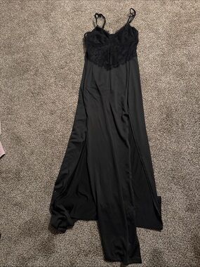 Elegant Black Lace Slip Nightgown Dress Size M Amazon